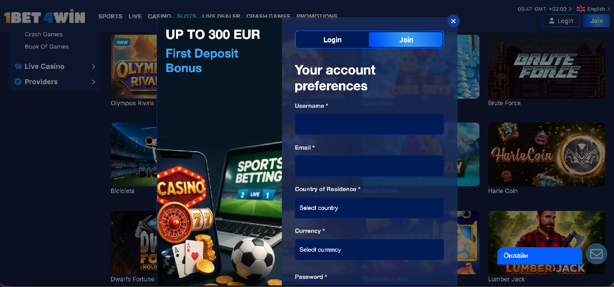 1bet4win games and software lobby