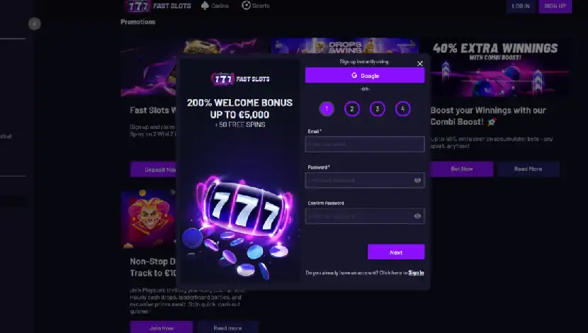 Fast Slots welcome bonus