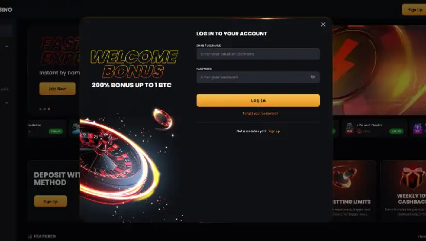 Instant Casino welcome bonus