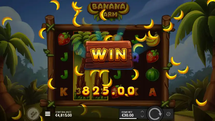 Banana Farm slot mobile version gameplay on Android and iOS with sticky wild features