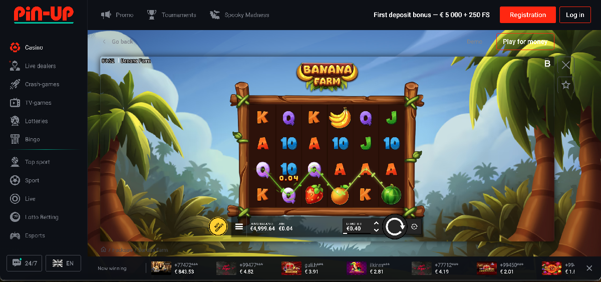 Deposits and withdrawals options in Pin Up Banana Farm slot Deposits and withdrawals options in Pin Up Banana Farm slot